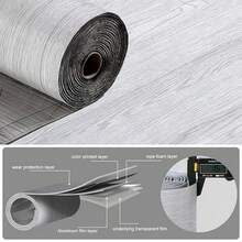 3D Peel And Stick Vinyl Floor Roll Stickers,Wood Plank Sticker For Home Apartment Room,Self Adhesive Easy DIY Removable Waterproof Thicken Floor Covering Wood - A - View 9