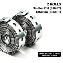 2pcs Galvanized Iron Roll With Perforated Hanging Strap - Dual Hole Design, 118 Inch Long Galvanized Metal Strap, Flexible Fixing, Corrosion-Resistant Support Roll, Suitable For Pipe Support, Pipe Fixing, Home Renovation, HVAC Installation, Various DIY Repairs - 2-pack 3m Iron Coil Tape - View 9
