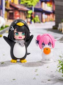 "Gugugaga" Cute Penguin Meme Funny Figurine, Humorous Desktop Decor Ornament, Cartoon Game Lover Gift - Multicolor - View 9