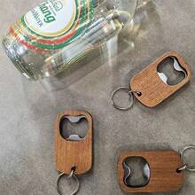 1pc Wooden Bottle Opener - Suitable For Opening Beer, Wine And Soda Bottles Common In Home Bar And Kitchen - Durable Handheld Design With Comfortable Grip - Perfect For Daily Use Or As A Gift - Multicolor - View 4