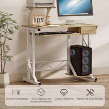 HOMCOM Mesa de Computador com Rodas - A - Ver 5