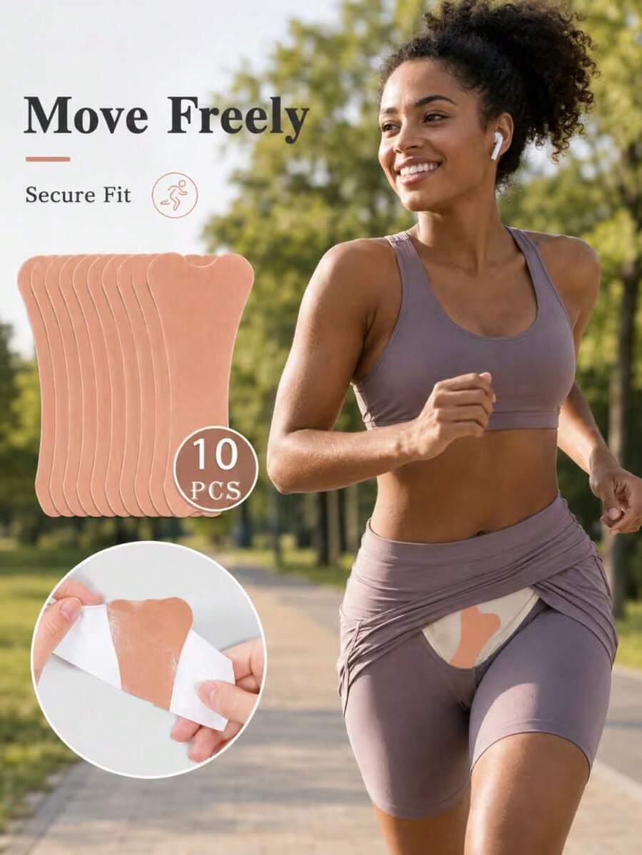 10pcs Women's Invisible Panty Liners, Discreet Coverage Inner Lining, Suitable For Panties, Leggings, Shorts, Dresses - Orange Color - View 1