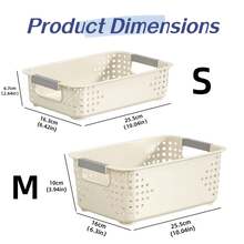 1/2pcs Plastic Storage Basket, Kitchen Storage Bin, Small Food Storage Box With Handle, Household Organizer Box For Kitchen Cabinets, Desktops, Countertops, Bedrooms, Bathrooms, Wide Shallow Storage Box For Fruits, Bread, Ginger, Garlic, Snacks And Picnic, Desktop Clutter Storage Bucket - View 11