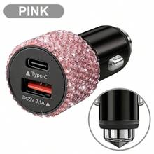 1件裝鑽石閃亮 2/4/6/8 接口水鑽車充，3合1充電線，快速充電，Type C、USB 車用適配器，USB A 轉 Type C、Type C 轉 Type C，相容手機、行車記錄器、GPS，男士/女士節日/生日禮物 - 彩色 - 查看 65