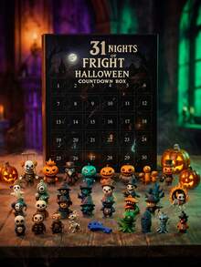 2026 Halloween Advent Calendar, 31-Day Countdown Blind Box, Includes Halloween Mini Figurines, Spooky Holiday Desktop Decor And Mysterious Party Gifts, Blind Box, Blind Box Set, Mystery Box, Mystery Blind Bag - Multicolor - View 3