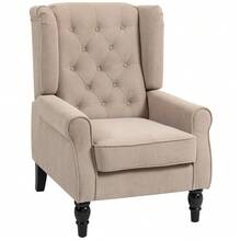 Sofa Bed Frame Wingback Accent Chair, Beige 1 Seat Frame - Retro Style - Beige 1 Seat - View 1