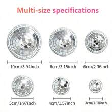 12pcs Disco Ball Wall Decor Hanging Ornaments With Adhesive Backing, Mixed Size Mirror Silver Disco Hemisphere Set, Home Indoor Decorations, Party Decoration And Photo Props. - Multiple Styles - View 6