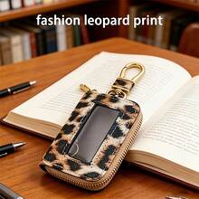 1pc 2026 NEW Leopard Print Windowed Key Pouch UniversalCar Key Case With Visible Buttons Through The Window Suitable For All Car Keys,Coin Purses - Multicolor - View 7