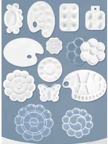White Plastic Paint Palette, Watercolor Mixing Tray, Suitable For Painting Parties, DIY Crafts And Art Painting - Plastic Palette - View 10