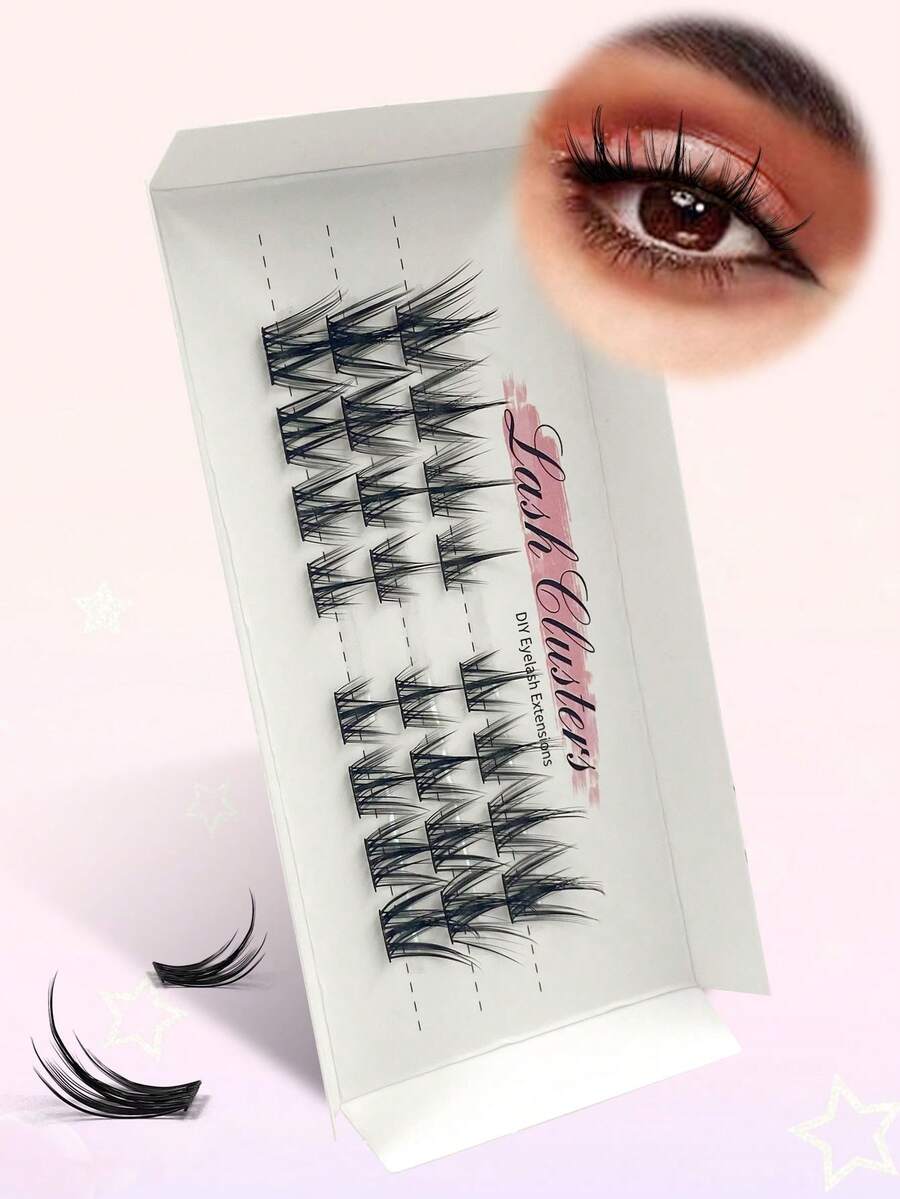 24PCS CC-Curl Natural Lash Clusters Eyelash Clusters Wispy Lashes Clusters Cluster Eyelash Extensions Individual Lashes DIY Lash Natural Look - CC - View 1
