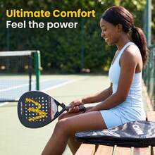 Full Carbon Fiber Plate Tennis Racket With Matching Storage Bag, High Rigidity Shock-Absorbing Handle, Stable Ball Control Lightweight Beach Tennis Racket, Suitable For Intermediate To Advanced Players - Multicolor - View 9