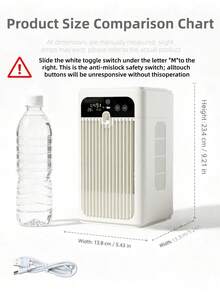 1件迷你便攜式冷風扇，3000mAh電池 + 500ml水箱 + 30dB低噪音 + 即時溫度顯示 + 2段風速調節 + 2段霧化調節，冷風加濕扇與便攜風扇，USB-Type C充電，適用於臥室、房間、辦公室、戶外露營、假期旅行等場景，夏季必備，假期必備，節日禮物 - 檯面風扇 - 查看 3