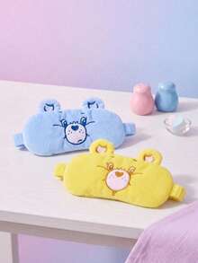 Care Bears 1個可愛刺繡小熊睡眠眼罩，柔和遮光設計，男女通用，適合小憩、旅行、居家、辦公、日常睡眠輔助，個人化禮物 - 彩色 - 查看 1