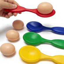 1 Set Balance Spoon Egg Carrier Prop Kit, Colorful Plastic Egg Spoon With Realistic Eggs, Balance & Focus Training Interactive Toy, Outdoor Team Building Fun Competition Equipment, Party Interactive Teaching Aid, Fun Challenge Activity Accessory - A - View 4