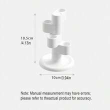 1pc Rotating Toothbrush Holder, Multi-Function Divided Storage Organizer, Non-Slip Electric Toothbrush Storage Bin, Suitable For Bathroom Sink Countertop, Office Desk Pen Holder - White - View 10