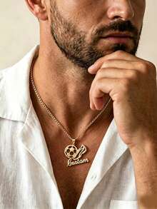 1 Pc Customized Football Name Necklace For Men Gold Color Stainless Steel Pendant Necklace Personalized Jewelry Birthday Gift - Multicolor - View 11