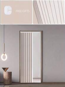 1pc Multi-Size Invisible Folding Door Curtain, Thickened Summer Air Conditioner Minimalist Style Blocker, Bedroom Kitchen Partition Curtain, No Drilling Required For Home Use - Ml - View 2
