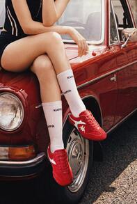 Kappa Women's Retro Red Thin Sole Racing Shoes Low-Top Versatile Commuter Casual Sports Sneakers - Red - View 3