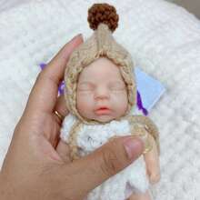 6 Inch Mini Sleeping Silicone Newborn Baby Doll Toy Handmade Reborn Baby Girl(Anatomically Accurate) - Silicone Doll - View 2