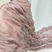 1pc Women's Solid Color Breathable Ruffle Scarf New Fashion Elastic Pleated Silk Scarf Daily Outing Headscarf - Multicolor - View 10
