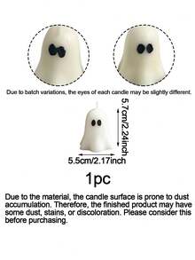 Halloween Ghost Decorative Candles, Cute Gothic Style Taper Candles, Suitable For Fireplace Mantel, Dining Table Centerpiece, Farmhouse Style, Room, Home, Halloween Party, Gothic Interior Decor Gift - Ghost Candle - View 13