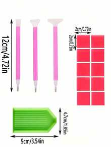1-15件鑽石畫工具套組，3種不同尺寸鑽石畫筆，專業刺繡手工，適用於藝術繪畫，便攜式鑽石貼紙手工工具組，愛好者的理想選擇 - A - 查看 9