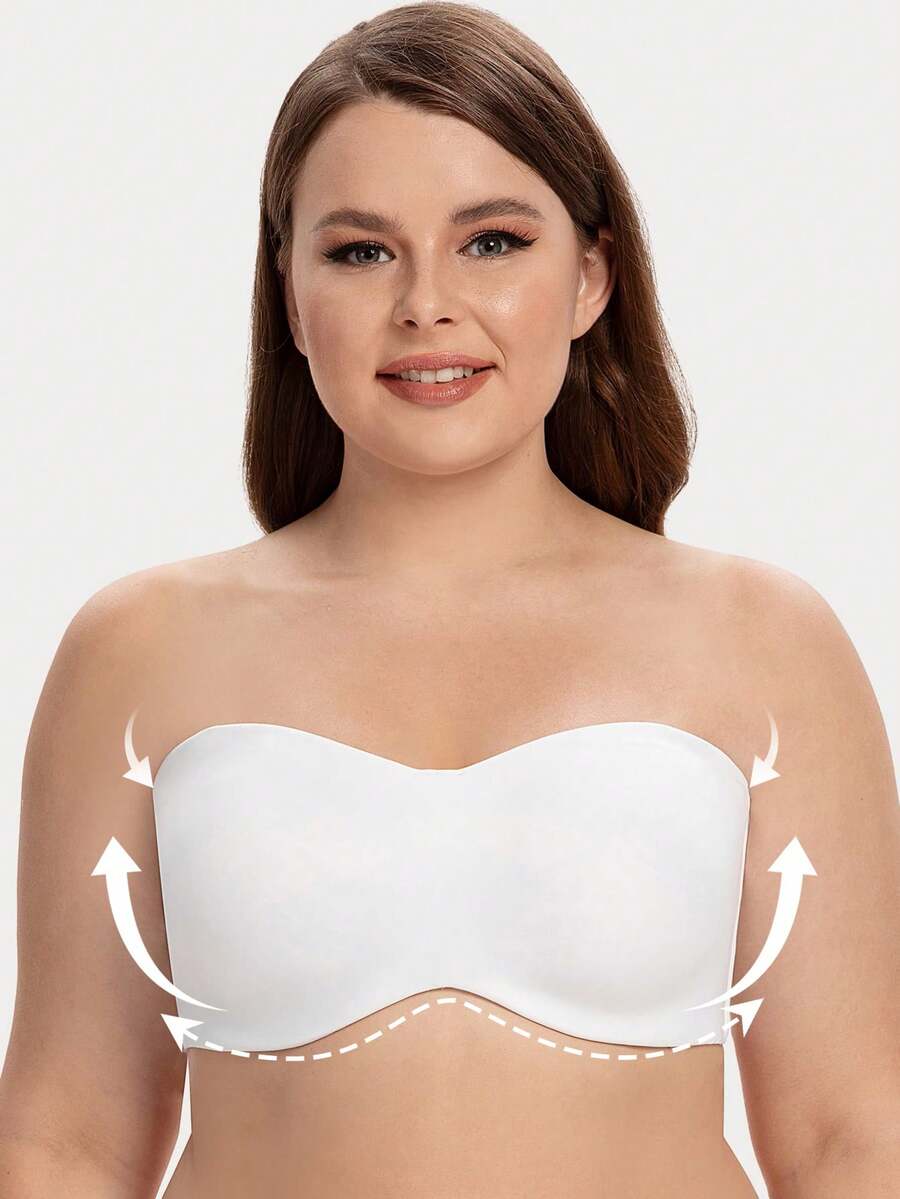 MELENECA Women's Strapless Minimizer Multiway For Large Bust Unlined Seemless Underwire Bandeau Bra