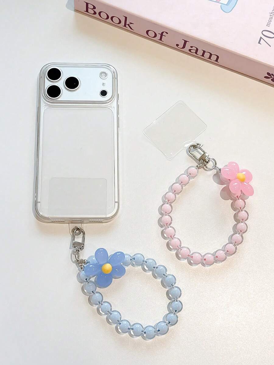 Phone Anti-Lost Lanyard Key Short Wrist Pendant Colorful Macaron Round Bead Pendant Women's Hand-Held Chain Mobile Phone Lanyard - Multicolor - View 1