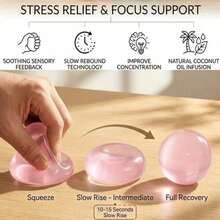 1pc New Coconut Oil Squishy, Blue & Pink Main Color Super Soft Transparent Stress Relief Toy, Cute Aesthetic Desktop Fidget Toy, Suitable For Girls, Hand Squeeze Sensory Toy, Anxiety Relief - Multicolor - View 10