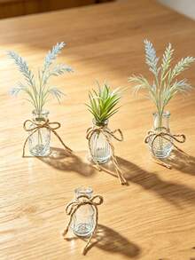 1/10/20-Piece Bohemian-Style Glass Vase Set | Rustic Wedding Mini Vintage Embossed Glass Vases, Home And Table Decorations, Aromatherapy Bottles, Suitable For Home Flower Arrangements, Wedding Decorations, Room Decorations, Etc. - Multicolor - View 6