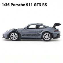 Burago Model Mobil Die-Cast Porsche 911 GT3 RS Skala 1:36 Abu-abu dari Paduan Seng, Mainan Model Kreatif/Ornamen, Cocok untuk Koleksi Remaja dan Dewasa, Dapat Digunakan sebagai Dekorasi Meja, Hadiah Liburan Sempurna - Grey - View 2