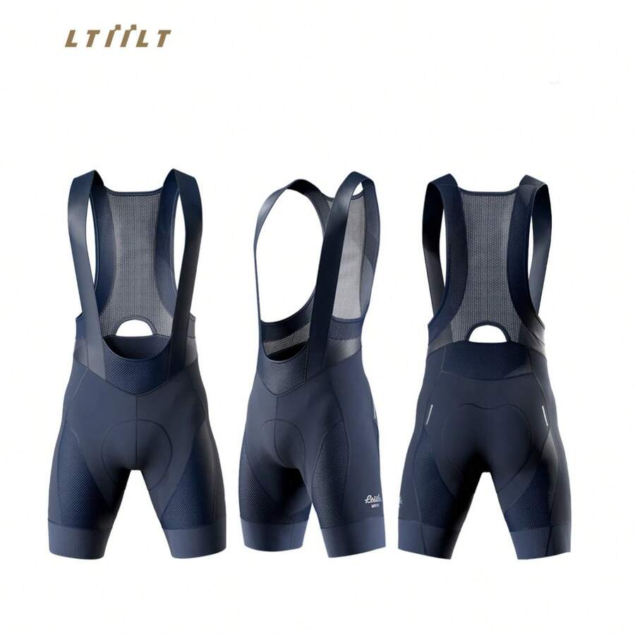 Ltiilt Brand 1件裝男士夏季單車短褲,附短吊帶,壓縮貼身,適合公路與山地單車運動 - 寶藍色 - 查看 1
