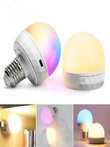 1pc Detachable Magnetic LED E27 Bulb, USB Rechargeable RGB Smart Light With Remote Control, Multi-Color Dimmable Timing Ambient Lighting For Bedroom Wardrobe Decor - 1 - View 3
