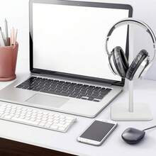 Desktop Headphone Stand - Headphone Holder With Aluminum Hook And Plastic Headrest, Suitable For All Headphones, White - Multicolor - View 4