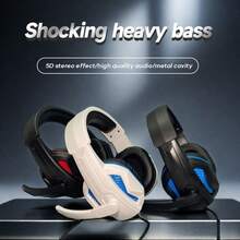 7.1 Channel 3.5mm Wired Gaming Headset With Mic, LED Lights, Suitable For PC, Computer, Laptop, Mobile Phone, Music, Online Classes - 3.5mm - View 1