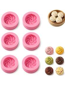 1/2pcs Silicone Dumpling Mold, Bao Buns Maker Machine, Baozi Maker Press Mold, Silicone Bun Dumpling Mold For Beginners, Homemade Manual Pastry Dumpling Wrapper Tool Pink, Easy To Demold Cake Mould, Handmade Baozi Makers - Multicolor - View 1