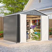 Storage Shed Metal Grey 8x6 FT - Robust Tool Shelter - 灰色 - 查看 7