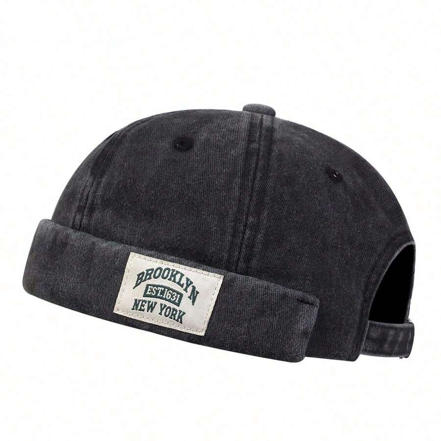 1pc Men's Fashion Brimless Hat, Washed Landlord Cap, Outdoor Hip Hop Skateboard Hat, Daily Commute Decorative Hat, Unisex Newsboy Cap - Multicolor - View 1