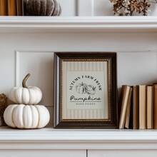 1pc Frameless Striped Pumpkin Fall Cottagecore Wall Art Print, Rustic Vintage Dorm Bedroom Party Decor, Back To School Gift - Multi-color - View 3
