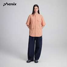 Phenix Phoenix Stand Collar Four-Button Design Summer Short Sleeve Outdoor Casual Shirt - Jam Orange - View 4
