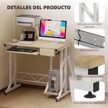 HOMCOM Mesa de Computador com Rodas - A - Ver 4