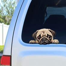 Cute Cartoon Dog Car Stickers, Vinyl Decals For Glass, Metal, Plastic And Ceramic Surfaces, Glossy Finish. Fun And Creative Motorcycle Accessories, Self-Adhesive Animal Theme - 1pc - View 5