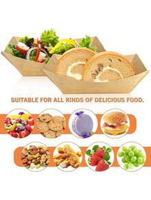 Disposable Serving Trays - Brown - View 5