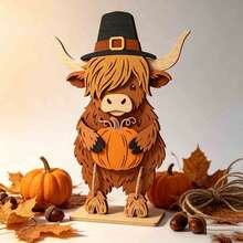 Wooden Thanksgiving Decor Pumpkin Turkey Autumn Decoration Props For Holiday Home Arrangement - B - View 8