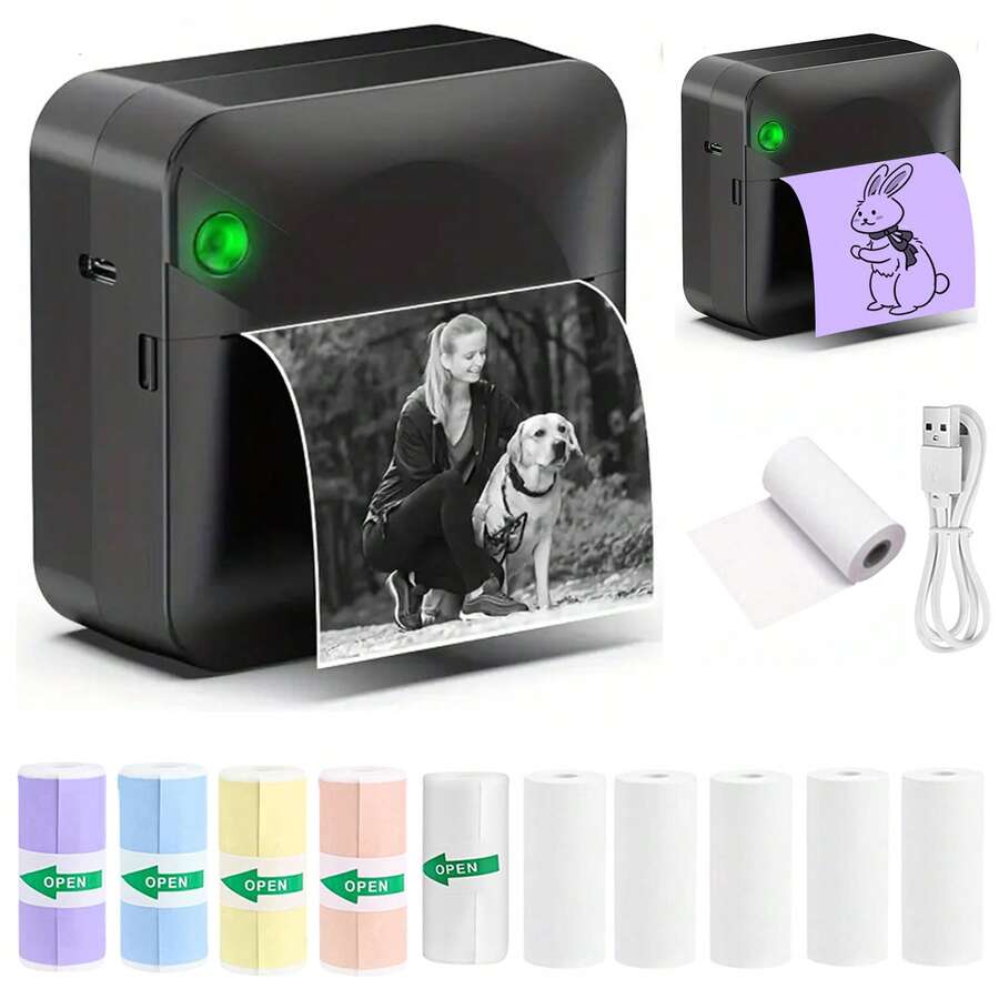 GOTOOGO Mini Thermal Printer, Portable Inkless Printer, Compact Pocket Printer, Compatible With IOS And Android, For Printing Photos, Diaries, DIY Works, Children's Electronics, Fujifilm Cameras, Children's Cameras, Film Cameras