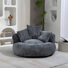 Lazy Sofa Robuste Comfort Lounger High Back Bean Bag Chair Couch With Three Cushions For Adults And Children, Indoor & Outdoor, Single Gaming Sofa Chair For Bedroom, Office (Gray Chenille), 108 X 108 X 52 Cm - Grey - View 9