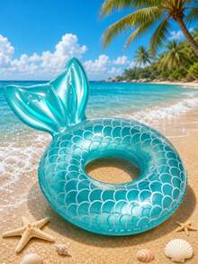 1pc Inflatable Mermaid Tail Swim Ring, Suitable For Swimming Pool, Beach, Theme Party, Inflatable Floating Device, Auxiliary Tool, Pool Raft, Water Rest Seat, Air Pump Sold Separately - Multicolor - View 5