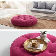 Ultra-Comfortable Round Seating Cushion - 40x40 Cm Fluffy Style - Hot Pink - View 4