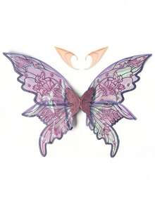 1pc Colorful Butterfly Fairy Wings Costume Accessory, Butterfly Fairy Wings, Elf, Fairy, Festival Costume Prop, Cosplay - Four-leaf Trailing Wings - View 12