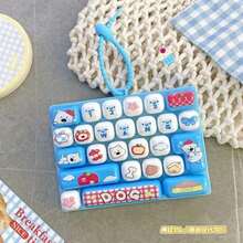 1pc New Adult Keyboard Stress Relief Fingertip Key Keychain, Animal Diary 26-In-1 Keyboard Stress Relief Button Fingertip Clicker, Fun Stress Relief, Suitable For Focus And Calm During Work Or Study, Time-Killing Keyboard Stress Relief Toy 26 Keyboard Stress Relief Fingertip Keyboard Key Keychain Toy Bag Pendant (One Size = Random Color) - Multicolor - View 4